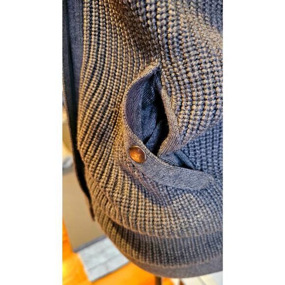 Eileen Fisher 100% Merino Wool Sweater Cardigan, Snap Buttons, Flap Collar Sz XS - Picture 9 of 12